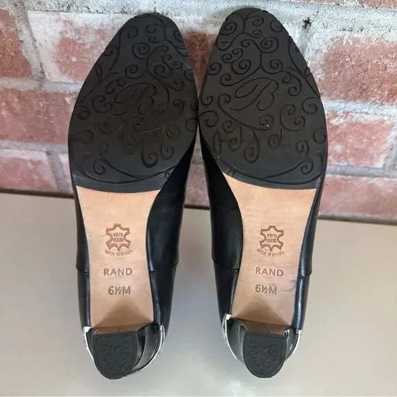 Brighton Rand Booties Heels Metal Witchy Vintage Women’s 6.5 Black Dark Academia - Picture 8 of 9